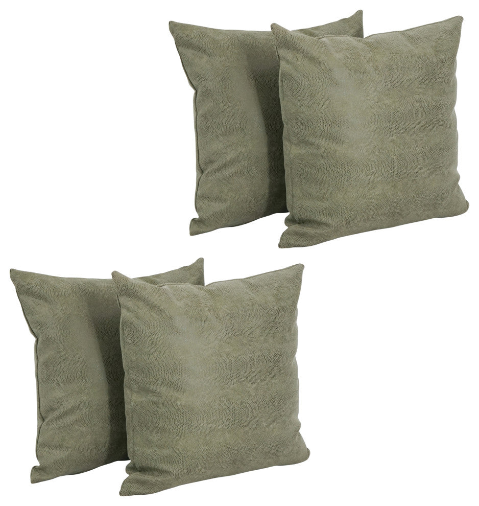 17" Tapestry Throw Pillows With Inserts, Set of 4, Sage Green