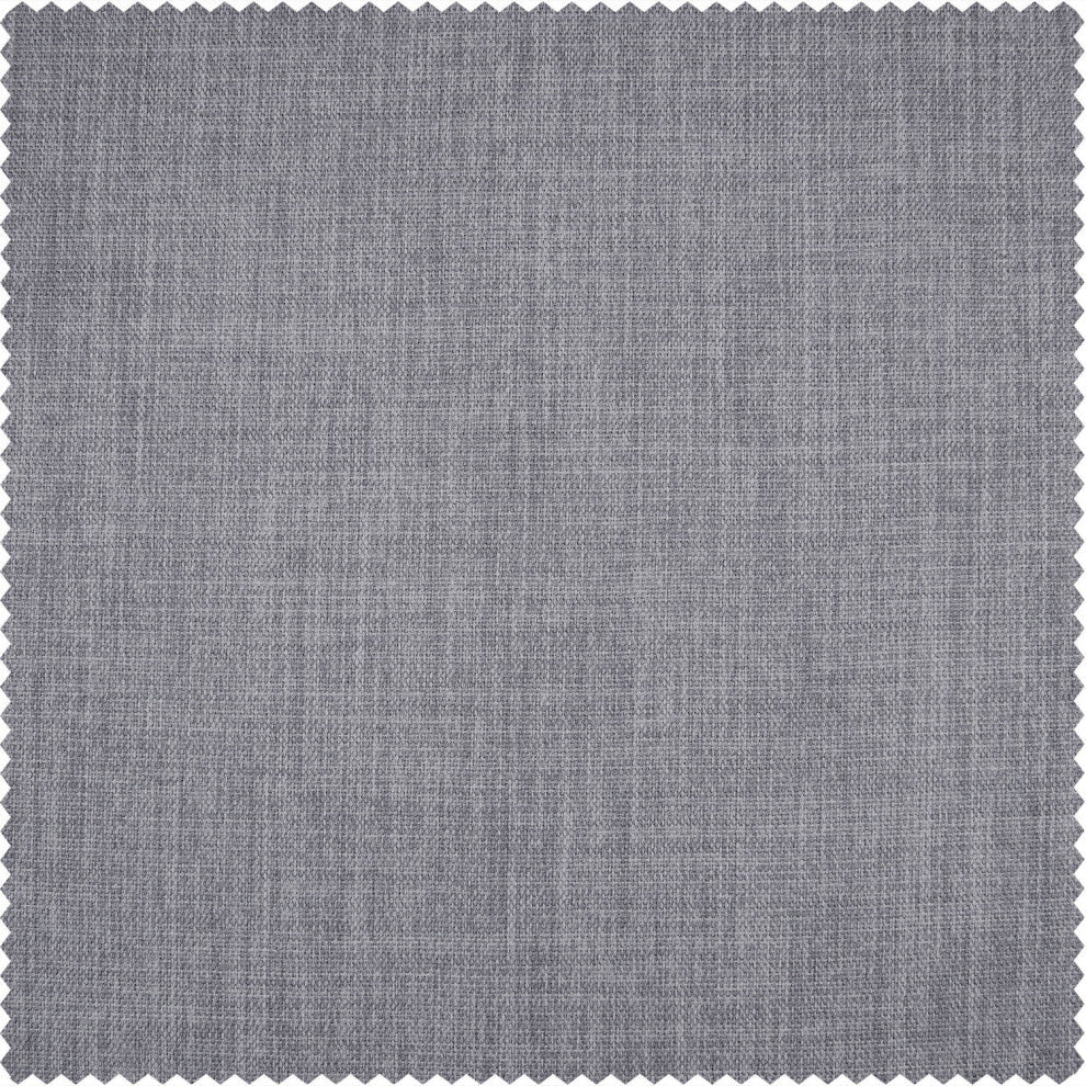 Chicago Grey Monochromatic Faux Linen Room Darkening Fabric Sample, 4Wx4L