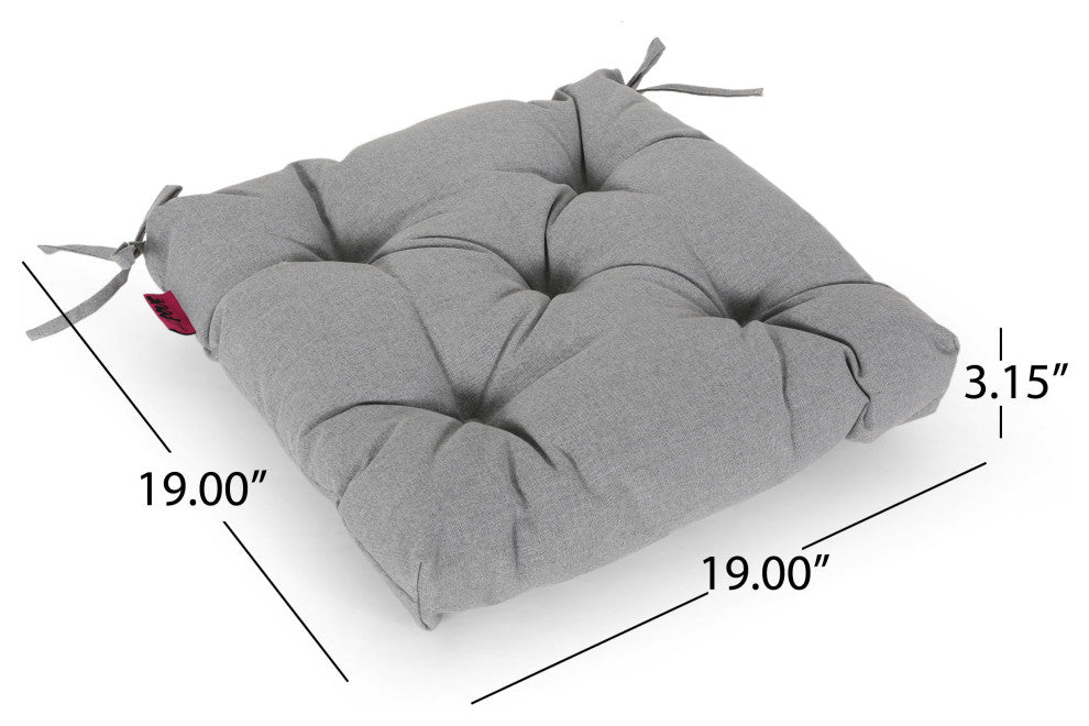 Sylvia Indoor Fabric Classic Tufted Chair Cushion, Charcoal