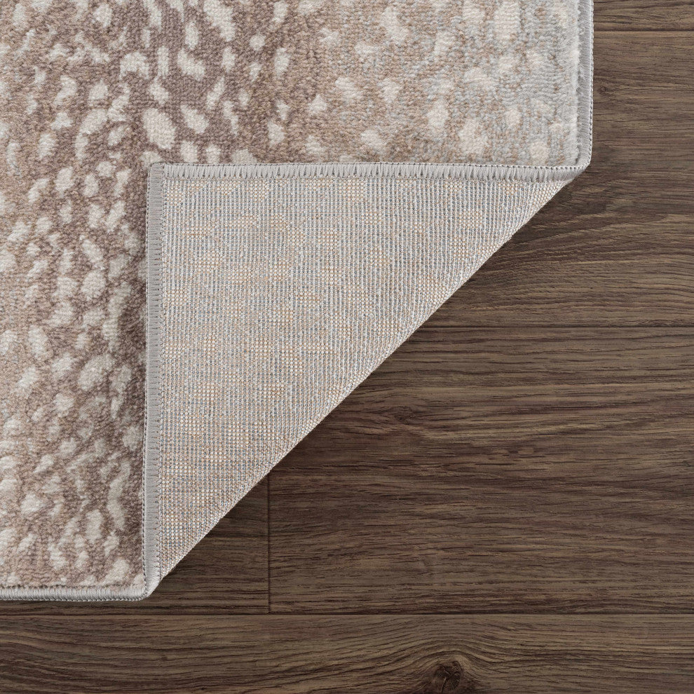 Hauteloom Pointblank Tan Leopard Print Rug, 7'10"x10' Rectangle