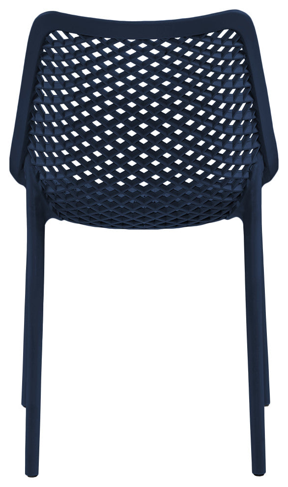 Mykonos Outdoor Patio Dining Chair (Set of 4), Navy, Armless