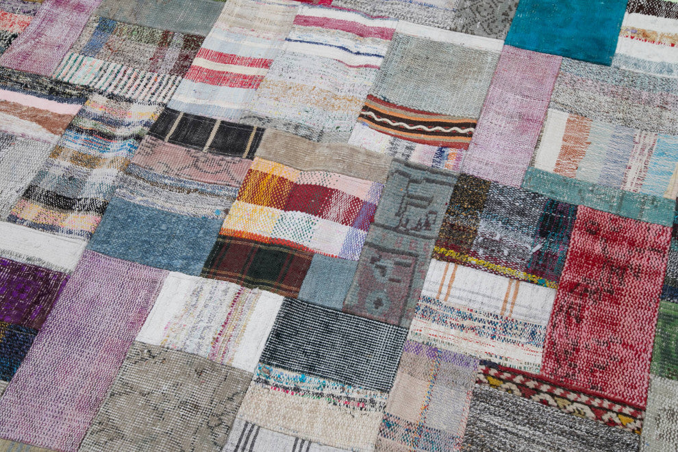 Rug N Carpet - Handmade Turkish 6' 7'' x 9' 8'' Rustic Patchwork Kilim Rug