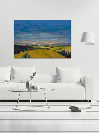 "Patchwork Fields XI" Painting Print on Wrapped Canvas, 36x24