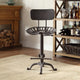 August Tractor Seat Stool w and  Back, Industrial