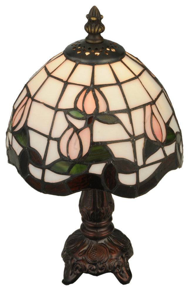 Meyda Lighting 132340 12"H Roseborder Mini Lamp
