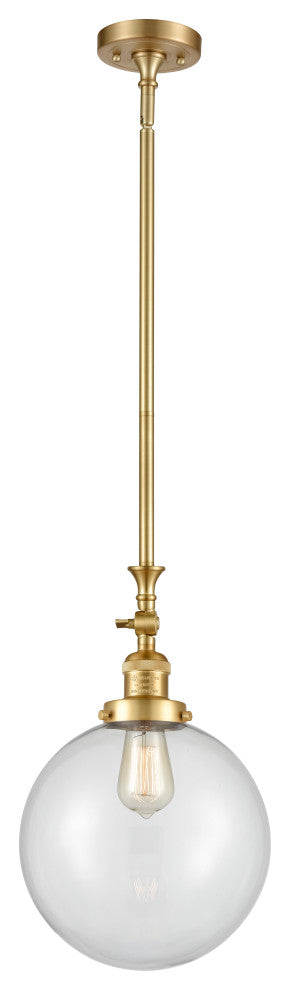 Beacon Mini Pendant, Satin Gold, Clear