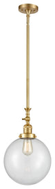 Beacon Mini Pendant, Satin Gold, Clear