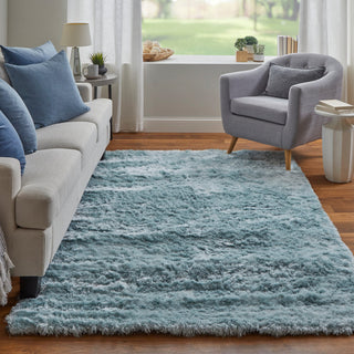 Weave & Wander Armada Plush Shag Rug, Light Aqua, 4'9"x7'6"