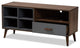 Kosen Modern Contemporary Two-Tone Gray and Walnut Brown Wood 1-Drawer TV Stand