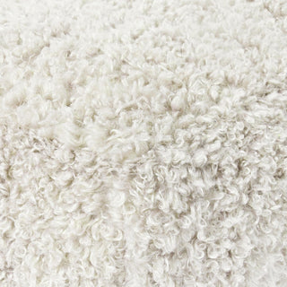 Carters 18" Faux Wool Shearling Ivory Floor Cushion Pouf