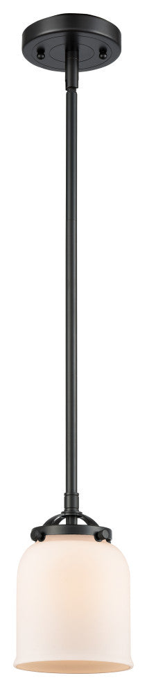 Small Bell 1-Light Mini Pendant, Oil Rubbed Bronze, Matte White