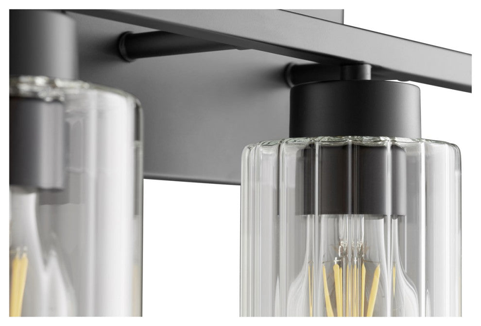 Quorum Ladin 4-Light Vanity 501-4-69, Textured Black With Clear Glass
