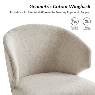 Mid-century Modern Upholstered Dining Chair, Linen, Set of 6