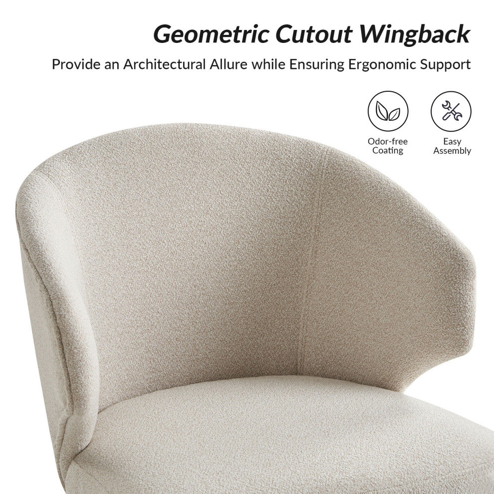 Mid-century Modern Upholstered Dining Chair, Linen, Set of 6