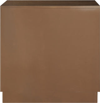 Scallop Oak Veneer Chest, Brown, Night Stand