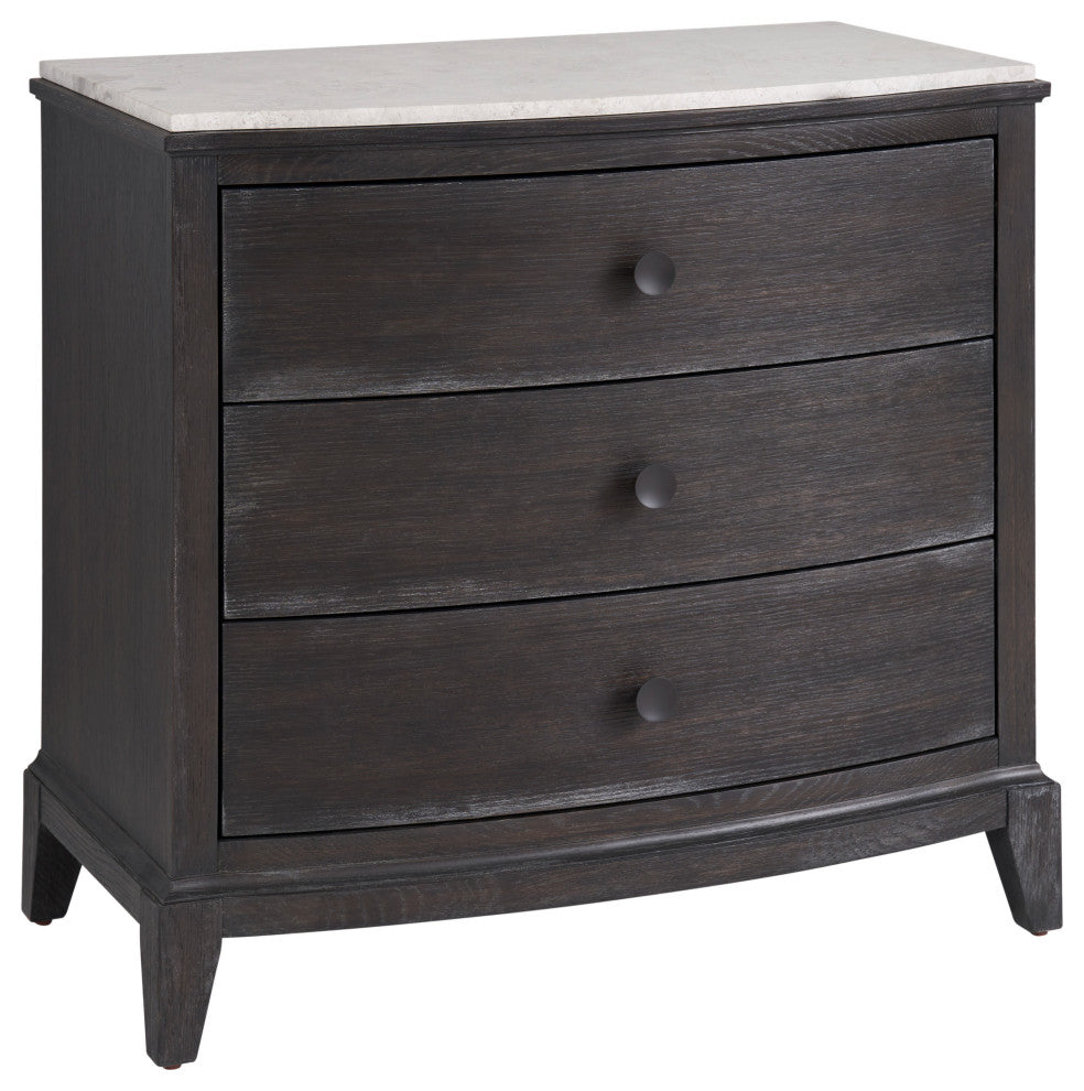 Coalesce Three Drawer Nightstand, Ebony