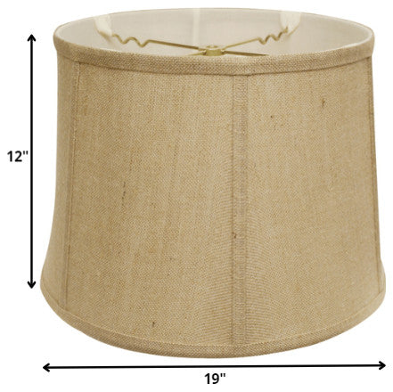 19" Golden Fiber Throwback Drum Burlap Lampshade