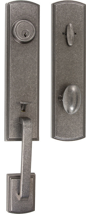 Briona Series Residential Single Cylinder Handle Set, Antique Silver, Left