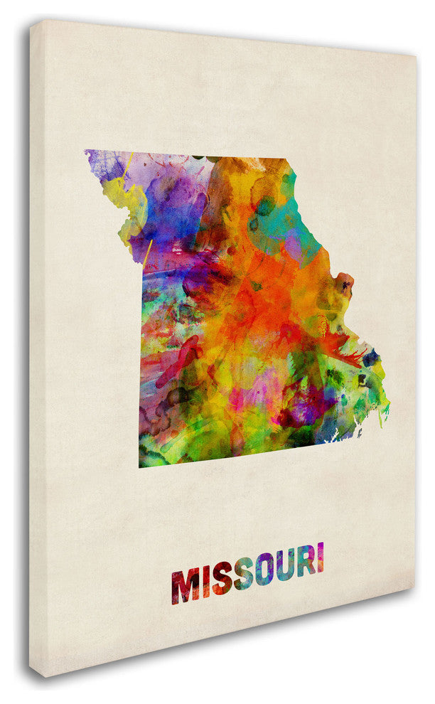 'Missouri Map' Canvas Art by Michael Tompsett