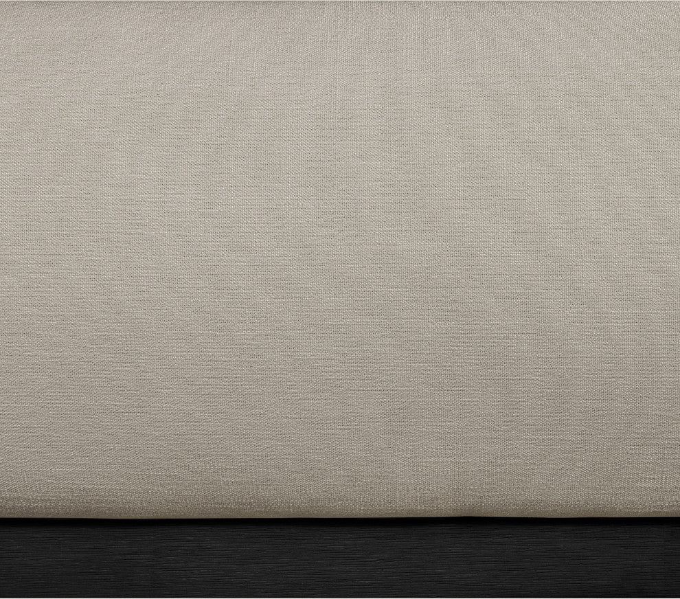 Vaughn Bed, Beige, Full, Chenille Fabric, Black Finish