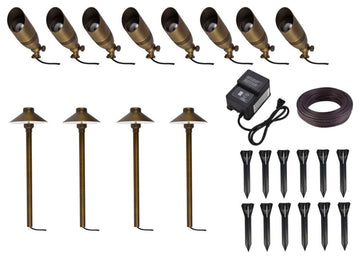 ElegantKIT40804 Aera Cast Brass Landscape Lighting Full Starter Pack Of 12 Kit 2