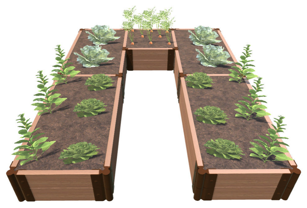 Walk-In Classic Sienna 'Alamo' 8'x8'x11" Raised Garden Bed, 2" Profile