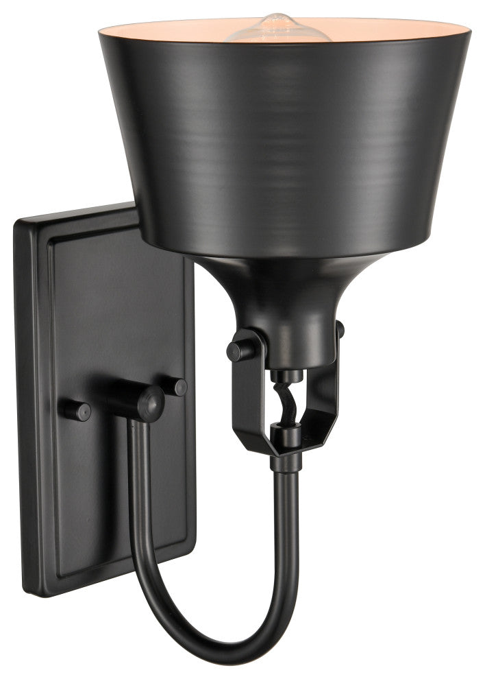 Auralume Provin 1-Light 7" Sconce, LED, Matte Black, Matte Black