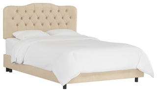 Aaron Full Tufted Bed, Velvet Pearl