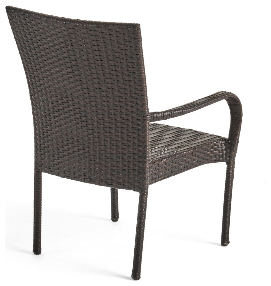 GDF Studio 6-Piece Allison Outdoor Wicker Dining Set With Table and Bench
