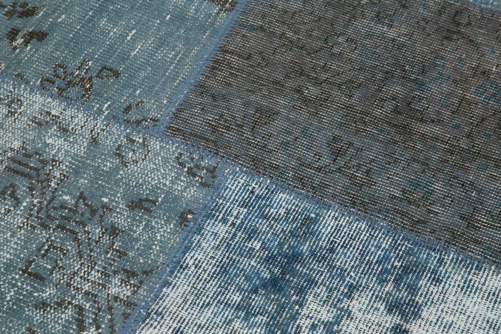 Rug N Carpet - Handmade Turkish 5' 1" x 5' 1" Small Round Patchwork Rug