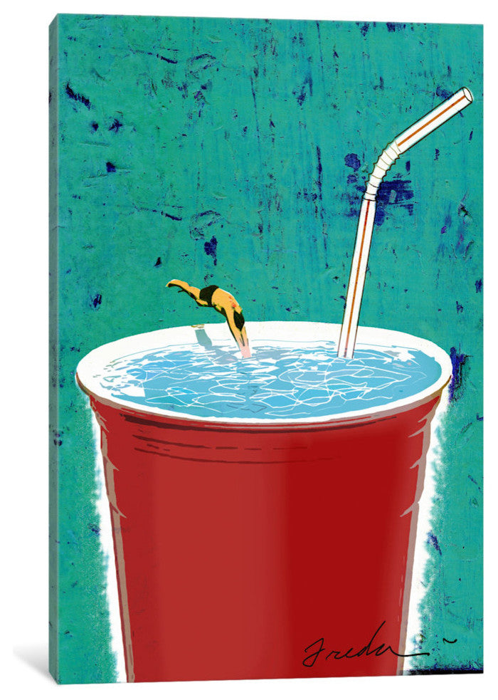 "Big Drink" Wrapped Canvas Art Print, 40x26x1.5