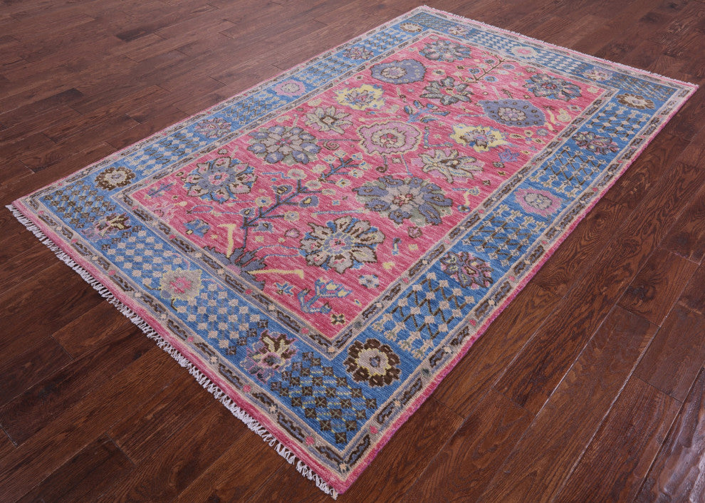 Turkish Oushak Handmade Wool Rug 5' 1" X 8' 1" - Q15350