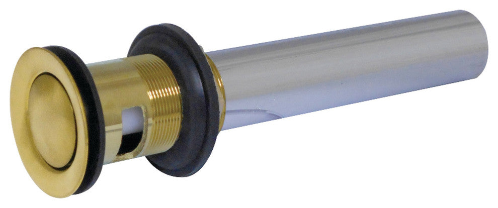 Kingston Brass Brass Push Pop-Up Drain With Overflow, Brushed Brass