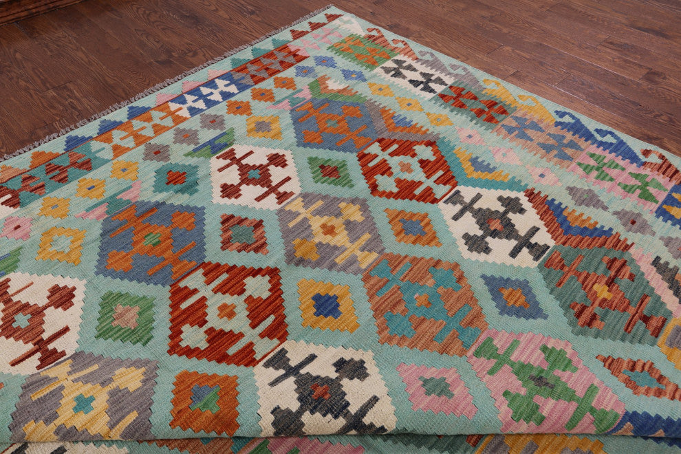 10' 2" X 16' 2" Kilim Flat Weave Wool On Wool Rug - Q12535