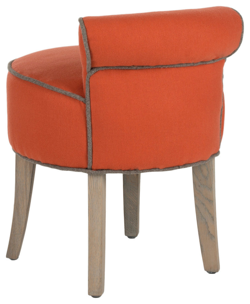 Safavieh Georgia Vanity Stool, Burnt Orange/Distressed Gray/Without Nail Head