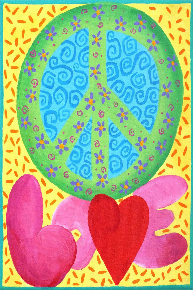 "Peace Love" by Nicola Joyner Painting Print Wrapped Canvas, 30x45