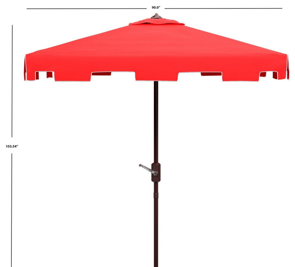 Safavieh Zimmerman 7.5' Square Market Umbrella, Red / White