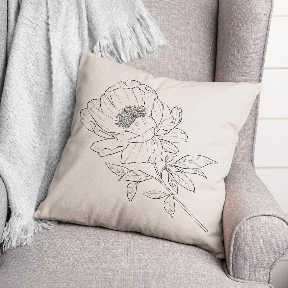 Poppy Floral II 18"x18" Spun Poly Pillow