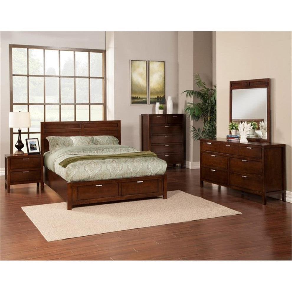 Alpine Furniture Carmel Wood Bedroom Mirror in Cappuccino (Brown)