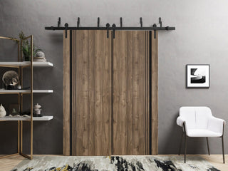 Slab Barn Door Panel 24 x 84 | Planum 0011 Walnut with  | Sturdy Finished