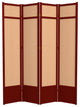 7' Tall Jute Shoji Screen, 4 Panel, Rosewood