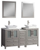 Vanity Art Bathroom Vanity Set With Sink, Gray, 60", Standard Mirror