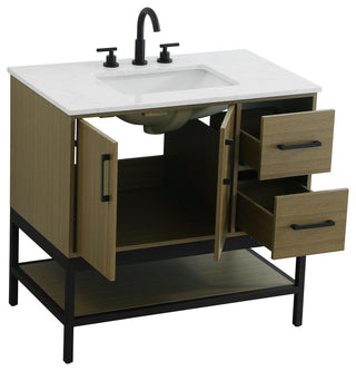 Home Living 36" Single Bathroom Vanity, Chestnut Brown