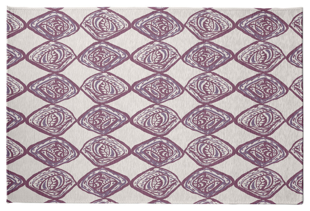 Cowry Check Rug, Purple, 3'x5'