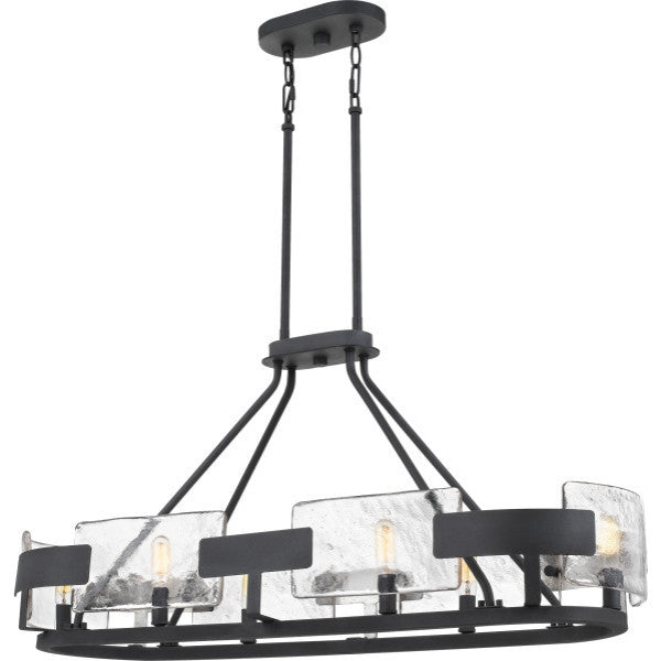 Quoizel STM638BA Six Light Island Chandelier, Royal Ebony Finish