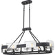 Quoizel STM638BA Six Light Island Chandelier, Royal Ebony Finish