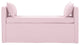 53" Light Pink And Black Upholstered Linen Bench