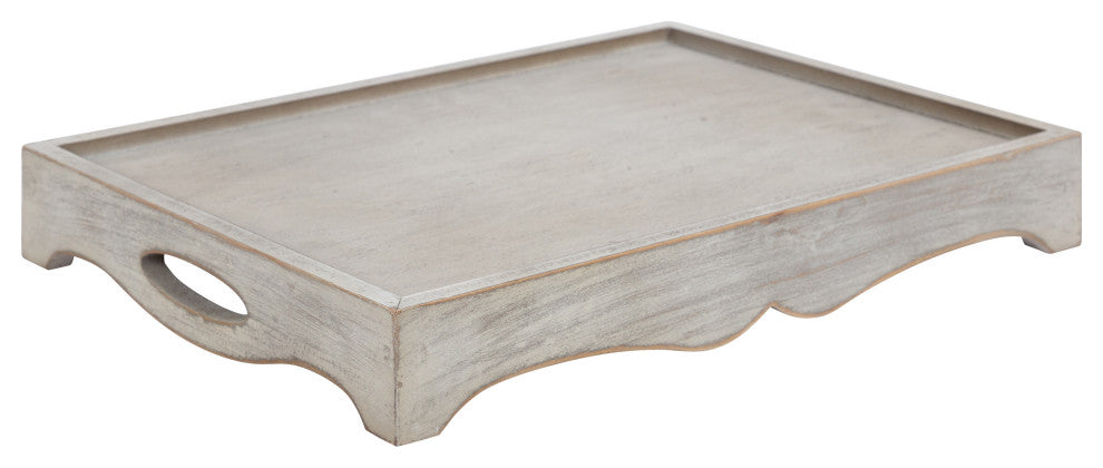 Astral Decorative Wood Tray, Gray, 12"x17"
