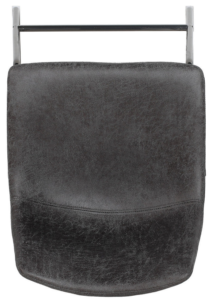 Antonia Modern Microfiber Bar Stool, Slate/Black, Slate/Black