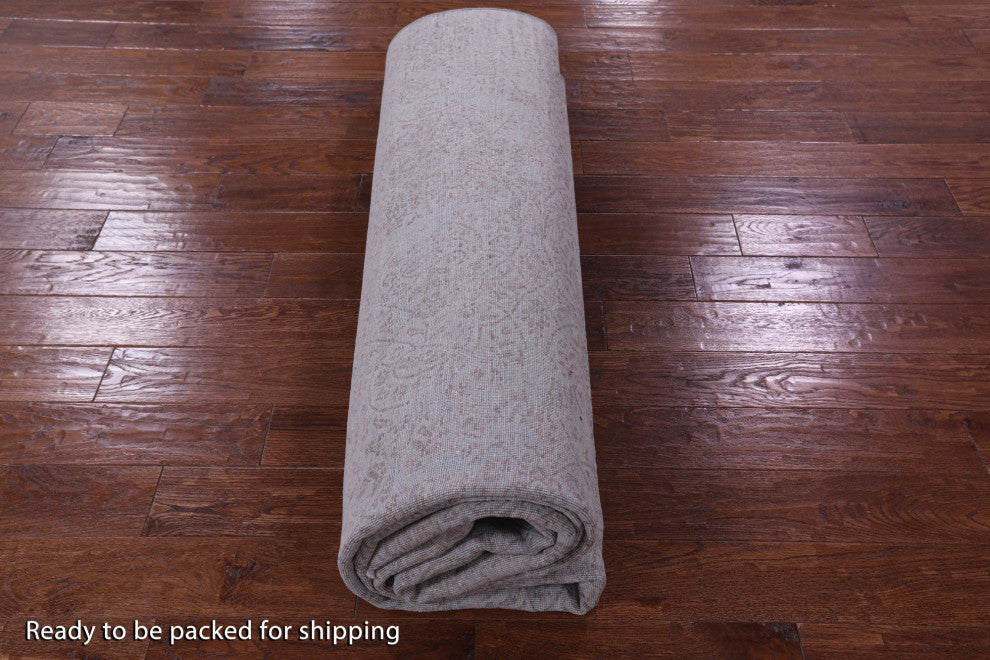 Wool and Silk Hand Knotted Modern Rug 8' 9" X 12' 2" Q9452